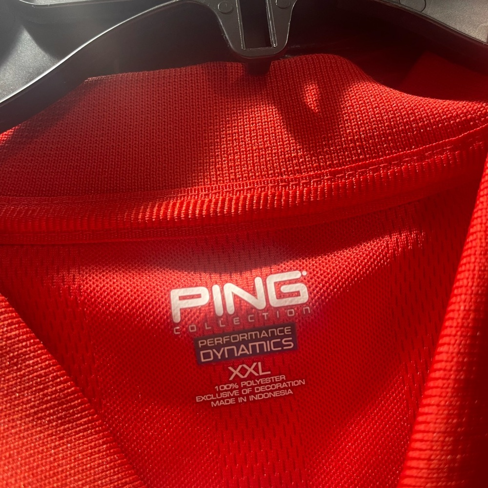PING Golf Perfromance Dynamics Polo Shirt Mens 2XL Orange Short Sleeve - Picture 2 of 4
